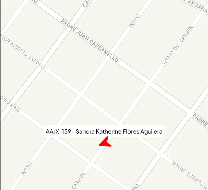 Screenshot: Geofence overlay on map